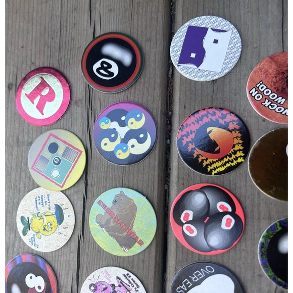 Assorted Pogs Retro Nostalgia Hologram Skull Poison 8ball Card Lot of 35 - Picture 6 of 7